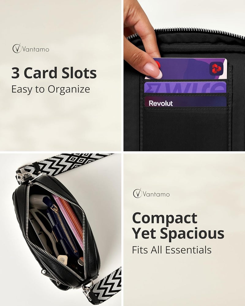 Vantamo Crossbody Bags For Women with Anti-Pickpocket Clip, Premium Purses for Women, Adjustable Strap Handbags & Gift Box - Image 3